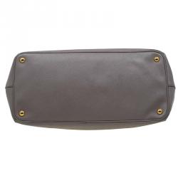 Pre Owned Prada Grey Saffiano Lux Leather Large Tote