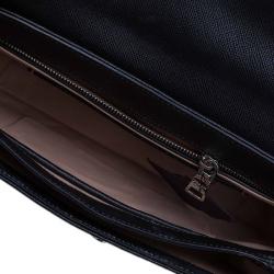 Pre Owned Prada Black Saffiano Lux Leather Small Sound Flap Bag