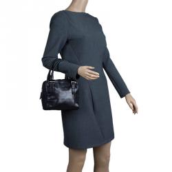 Pre Owned Prada Black Leather and Nylon Vintage Satchel