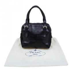Pre Owned Prada Black Leather and Nylon Vintage Satchel