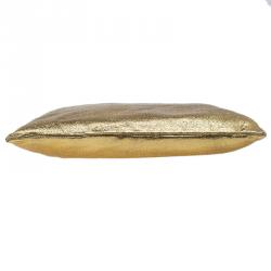 Pre Owned Prada Gold Crackled Leather Oversized Clutch