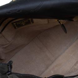 Pre Owned Prada Black Leather Pattina Shopping Tote