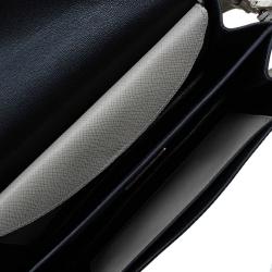 Pre Owned Prada Grey Saffiano Lux Leather Mini Sound Flap Bag