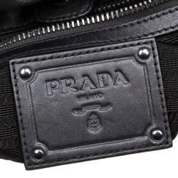 Pre Owned Prada Metallic Grey Leather Small Ruffle Hobo