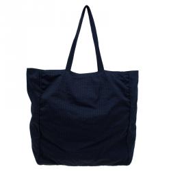 Pre Owned Prada Dark Blue Fabric BYO Bag Shopper Tote