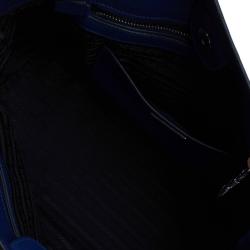 Pre Owned Prada Royal Blue Saffiano Soft leather Shopping Tote