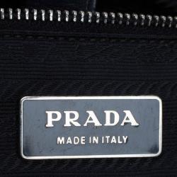 Pre Owned Prada Black Leather Flap Shoulder Bag