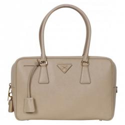 Pre Owned Prada Beige Sabbia Saffiano Lux Leather Executive Tote Bag