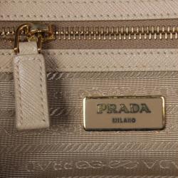 Pre Owned Prada Beige Sabbia Saffiano Lux Leather Executive Tote Bag