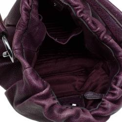 Pre Owned Prada Purple Deer Skin Leather Hobo