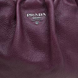 Pre Owned Prada Purple Deer Skin Leather Hobo