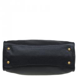 Pre Owned Prada Black Vitello Daino Leather Satchel