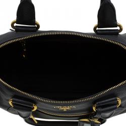 Pre Owned Prada Black Vitello Daino Leather Satchel
