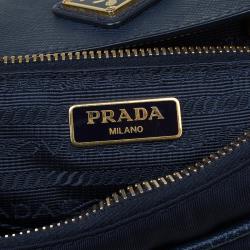 Pre Owned Prada Blue Nylon/Saffiano Leather Crossbody Bag