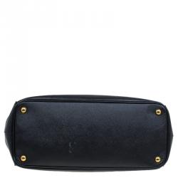 Pre Owned Prada Black Saffiano Lux Leather Large Double-zip Tote