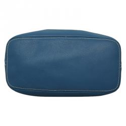 Pre Owned Prada Marine Blue Vitello Daino Leather Hobo