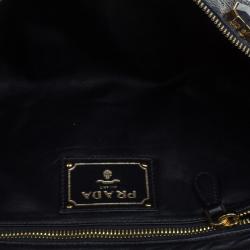 Pre Owned Prada Black Python Embellished Jewel Oversized Clutch