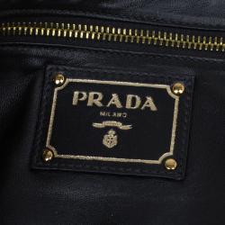 Pre Owned Prada Black Python Embellished Jewel Oversized Clutch