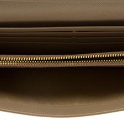 Pre Owned Prada Beige Saffiano Leather Continental Wallet