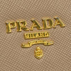Pre Owned Prada Beige Saffiano Leather Continental Wallet