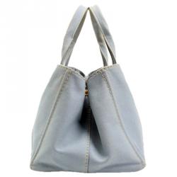 Prada Grey Canvas Tote Bag