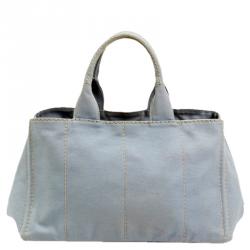 Prada Grey Canvas Tote Bag