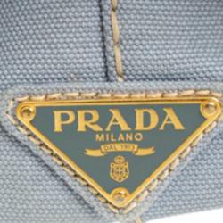 Prada Grey Canvas Tote Bag