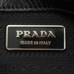 Pre Owned Prada Black Patent Leather Gauffre Satchel
