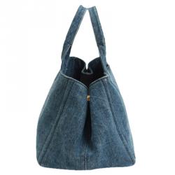 Pre Owned Prada Blue Denim Gardener's Tote
