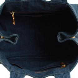 Pre Owned Prada Blue Denim Gardener's Tote