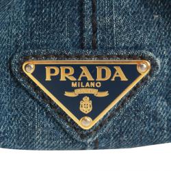 Pre Owned Prada Blue Denim Gardener's Tote