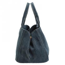 Pre Owned Prada Blue Denim Gardener's Tote