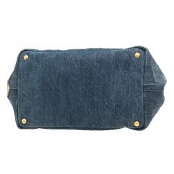 Pre Owned Prada Blue Denim Gardener's Tote