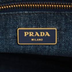 Pre Owned Prada Blue Denim Gardener's Tote