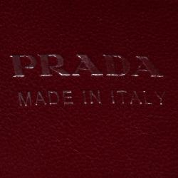 Pre Owned Prada Beige Saffiano Cuir Leather Double Turn Lock Satchel