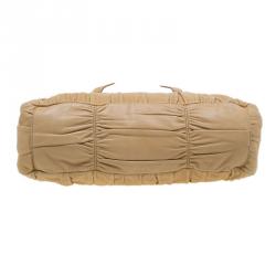 Pre Owned Prada Beige Nappa Gaufre Leather Satchel