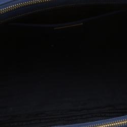 Pre Owned Prada Blue Saffiano Lux Leather Large Double Zip Tote