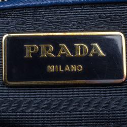 Pre Owned Prada Blue Saffiano Lux Leather Large Tote