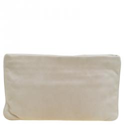 Pre Owned Prada Beige Leather Car-Applique Clutch