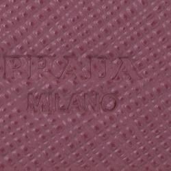 Pre Owned Prada Pink Saffiano Metal Leather Zippy Wallet
