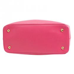 Pre Owned Prada Fuschia Saffiano Lux Leather Small Tote