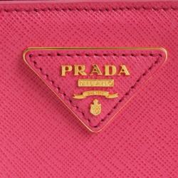 Pre Owned Prada Fuschia Saffiano Lux Leather Small Tote