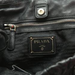 Pre Owned Prada Black Nappa Leather Gaufre Tote