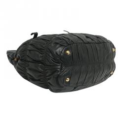 Pre Owned Prada Black Nappa Leather Gaufre Tote