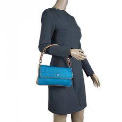Pre Owned Prada Ocean Blue Nylon Shoulder Bag