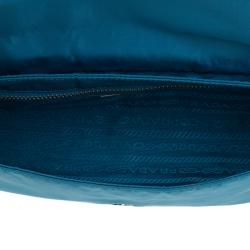Pre Owned Prada Ocean Blue Nylon Shoulder Bag