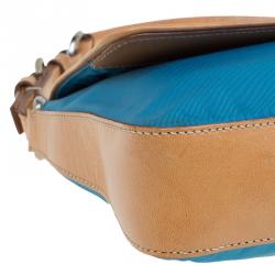 Pre Owned Prada Ocean Blue Nylon Shoulder Bag