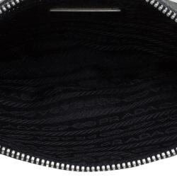 Pre Owned Prada Black Leather Studded Shoulder Bag