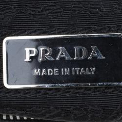 Pre Owned Prada Black Leather Studded Shoulder Bag