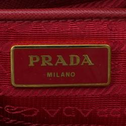 Pre Owned Prada Red Saffiano Lux Leather Large Tote